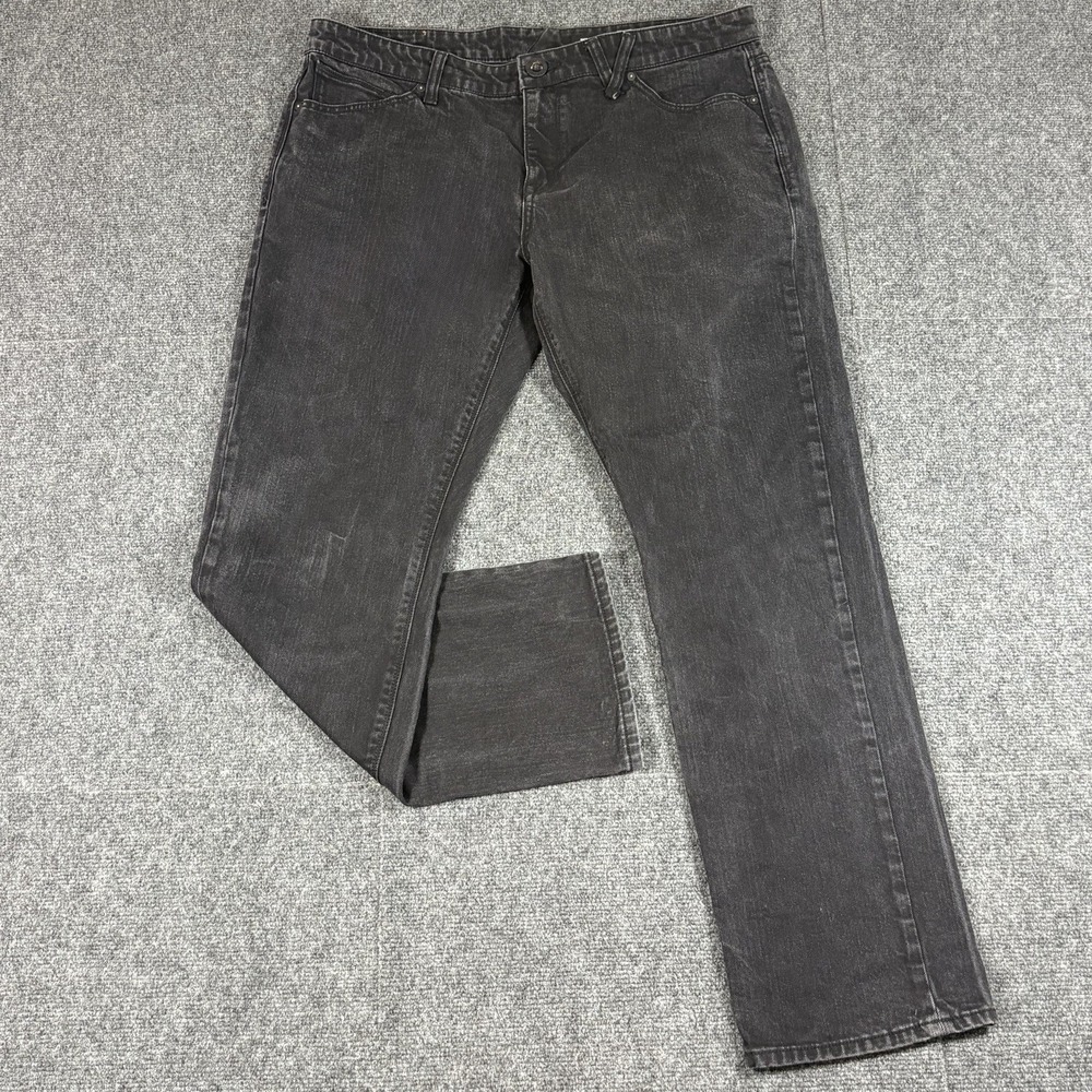 Volcom Black‎ Denim Men's Jeans 38x31 Solver Modern Straight Logo Skater Grunge